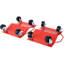 Chariot de voiture, chariot de roue robuste, 4 piquets de voiture avec roues, capacité de 6000 lb, rouge