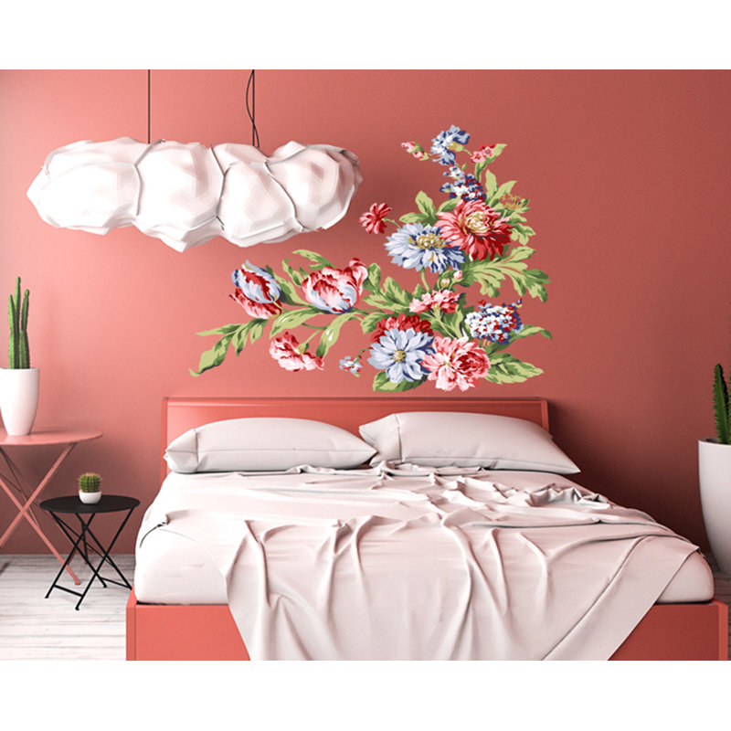 Adhésif décoratif fleurs, H 46 po x l 65 po