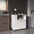 Modern Two-Door Kitchen Base Cabinet Cart with four Shelves, Side Shelves, Cabinet, Kitchen Storage White-1237154527