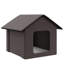 Maison de chat chauffée pour l'extérieur et l'intérieur, isolée et imperméable en brun, avec housse en molleton doux