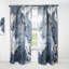 Rideaux simples semi-transparents abstraits bleus sur fond blanc et noir-70405168