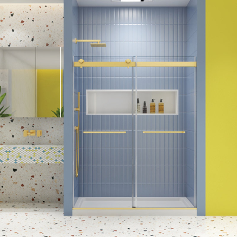 Porte de douche à fermeture en douceur avec verre trempé épais