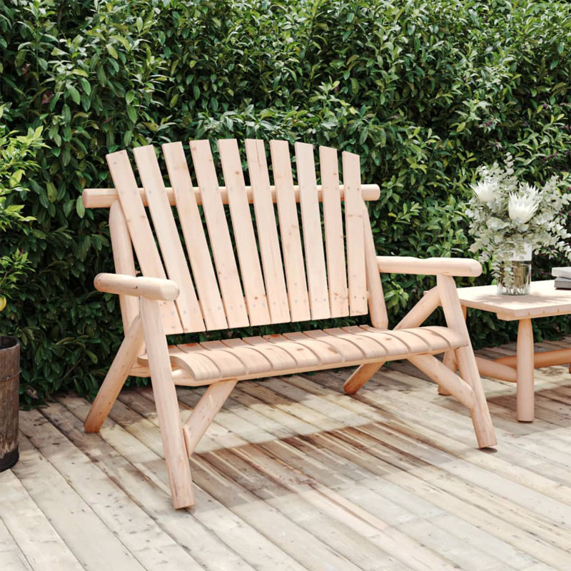 Glenni Solid Wood Outdoor Bench, 98cm H x 85cm W x 119cm D, Espresso