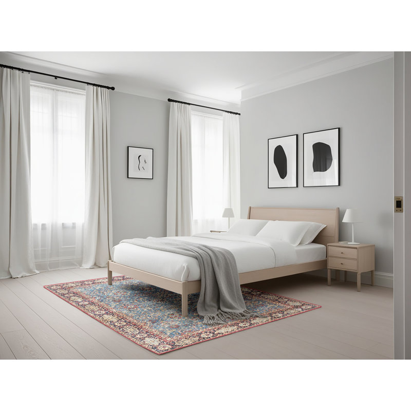 Tapis oriental beige / bleu / brun, Rectangle 5 pi x 7 pi