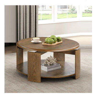 Table basse ronde avec plateau pivotant