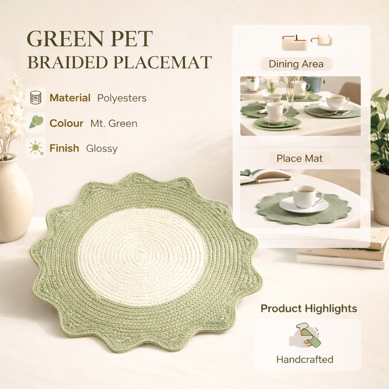 Polyester Solid Colour Placemat, Green