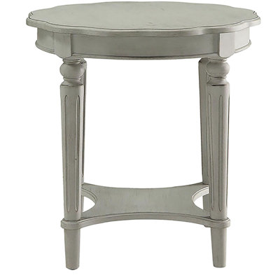 Inspired Antique Slate End Table With Bottom Shelf And Rack Elegant Storage Options