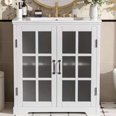 Meuble-lavabo simple 30 po avec comptoir en céramique