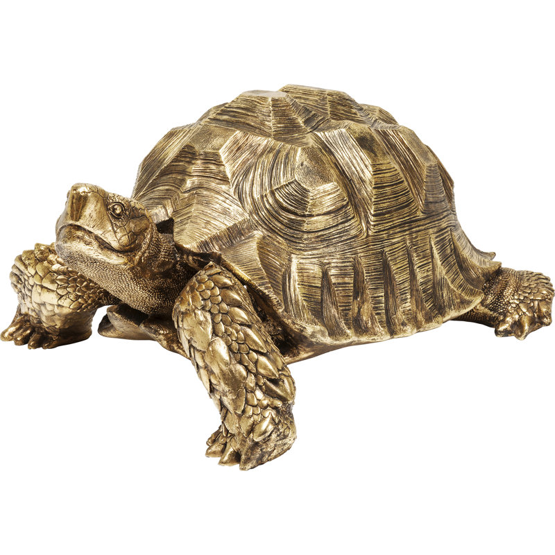 Turtle Large Decorative Figurine, Gold