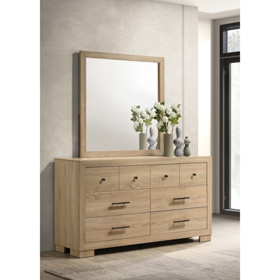Commode sophistiquée à 6 tiroirs avec miroir