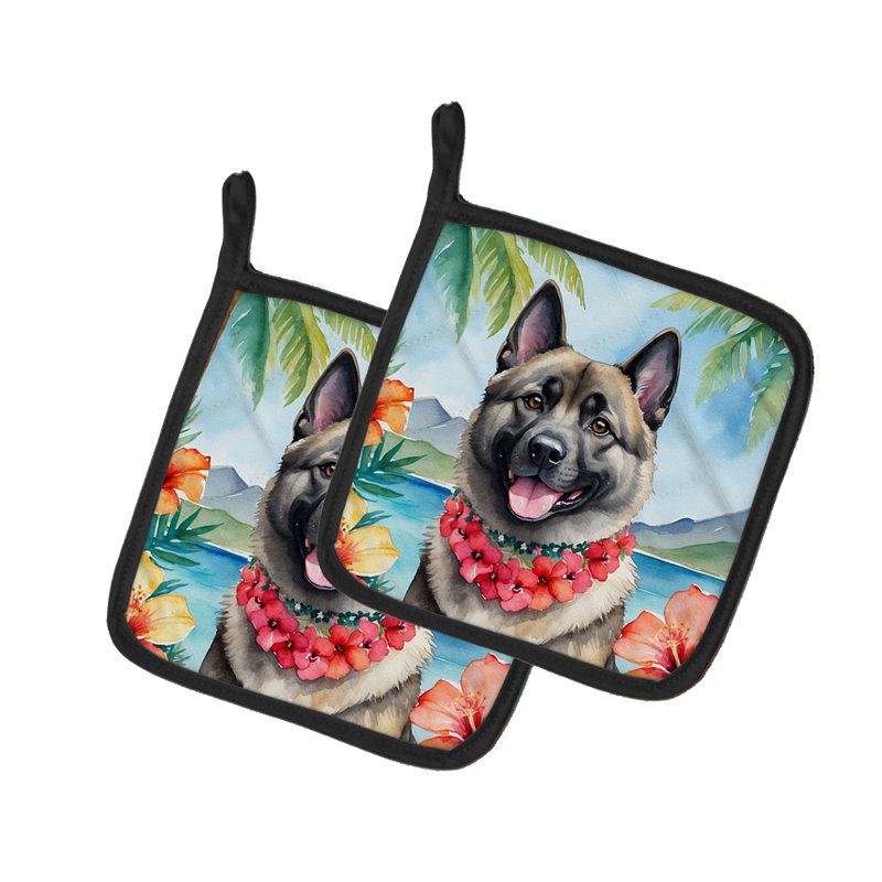 Caroline's Treasures Luau Party Floral Polyester Potholder Set