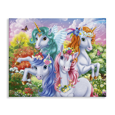 «Cute Unicorn Selfie», art mural sur toile par Image World