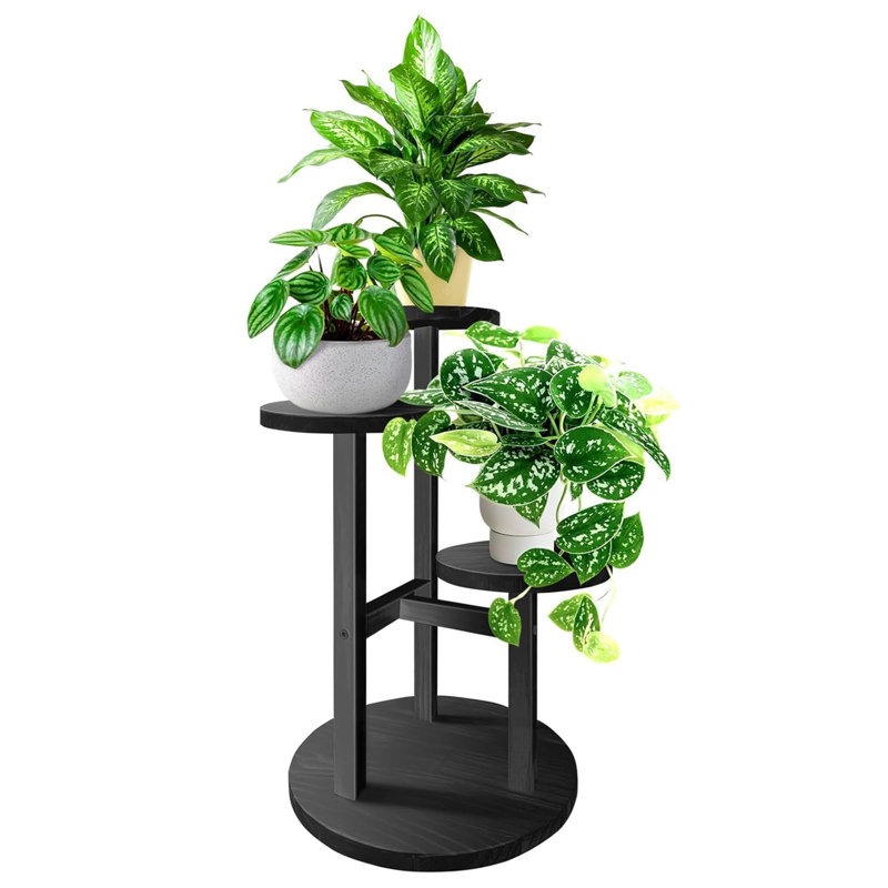 Étagère d'angle en bois à 3 niveaux pour plantes, présentoir à plantes à plusieurs niveaux pour l'intérieur et l'extérieur