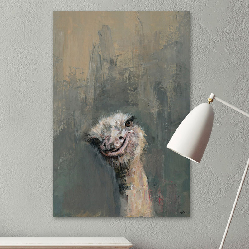 Sisto «Oh Ostrich», reproduction sur toile tendue, H 24 po x l 16 po x P 1,5 po