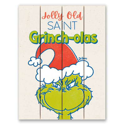 The Grinch Jolly Old Saint Grinch-olas Pallet Wood Wall Art