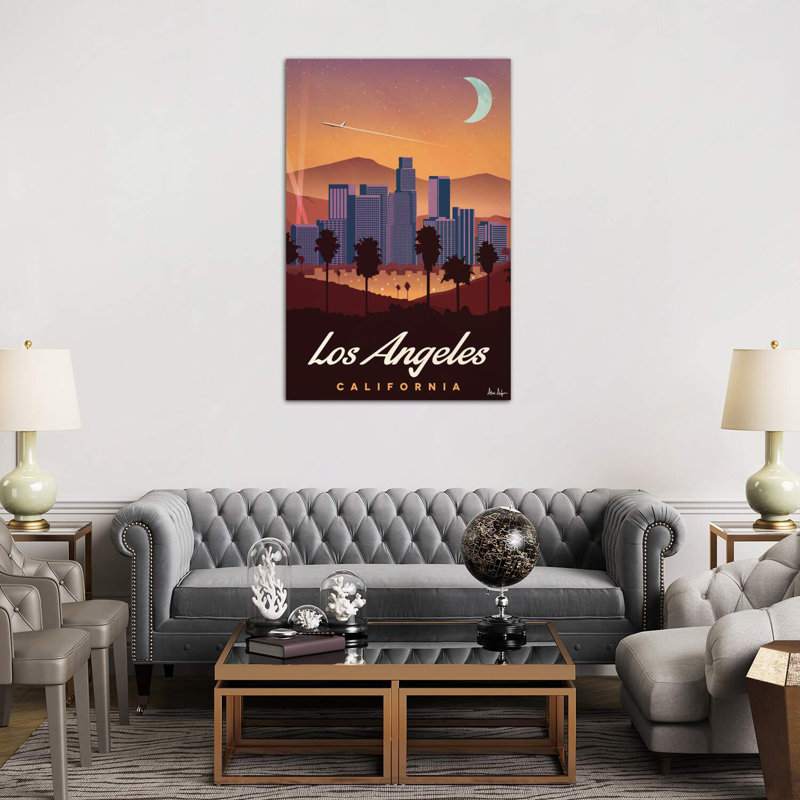 Los Angeles par IdeaStorm Studios - impression encadrée, H 60 po x l 40po x P 1,5 po, Toile tendue