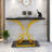 Bleckley 39.3" Console Table with Faux Marble Top & Gold Metal Frame-442719192