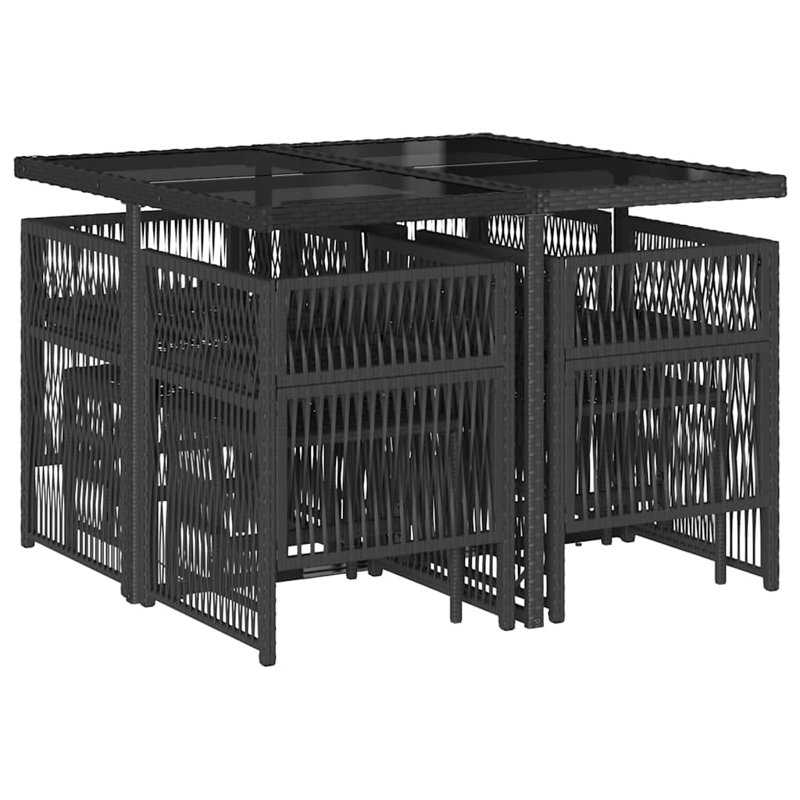 Patio Dining Set with, Cream White, Black