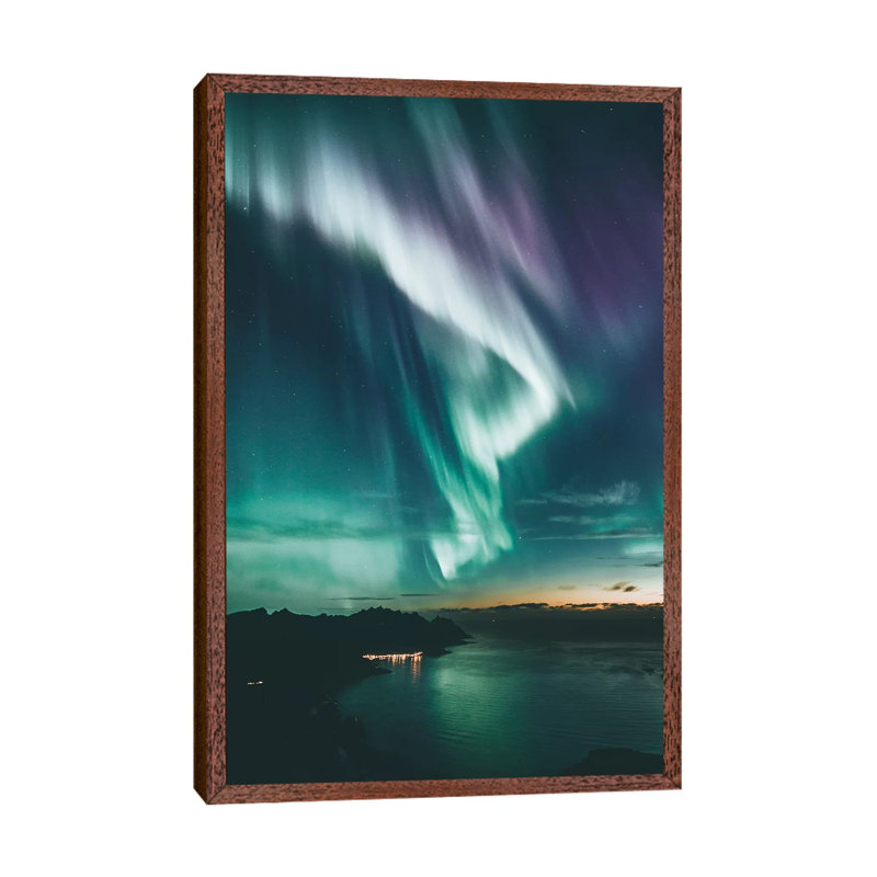 After The Sunset, Senja, Norway by Steffen Fossbakk - Print on Canvas, 66.04 cm H x 45.72 cm W, Classic Brown Wood Framed