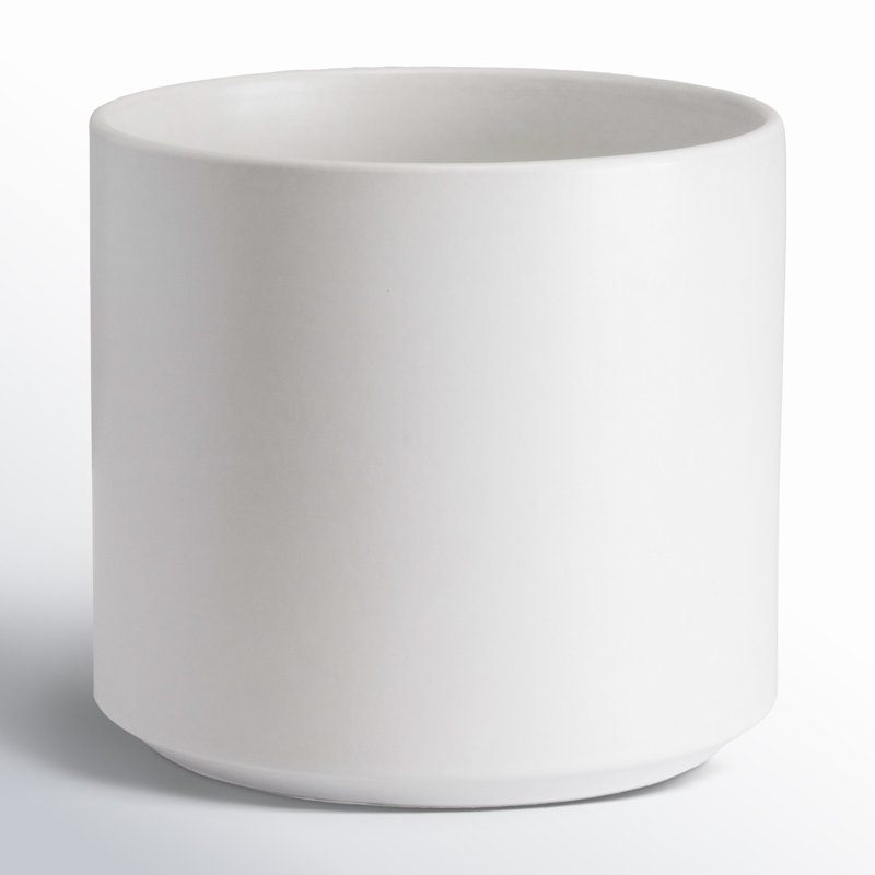 Pot à fleurs en céramique Keyes, Blanc, H 7,75 po x l 8,5 po x P 8,5 po
