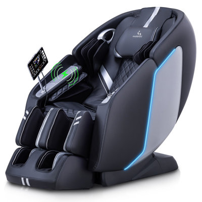 MT398 4D Massage Chair Zero Gravity,Full Body Stretch with Heat Therapy,Extended Footrest,Foot Rollers,black