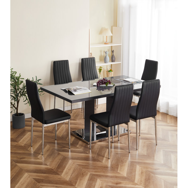 Alexias Dining Set, Black