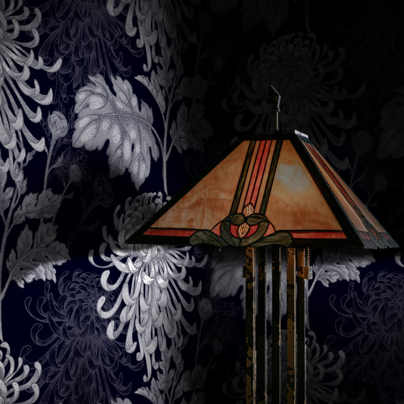 Asian Dark Floral Wallpaper