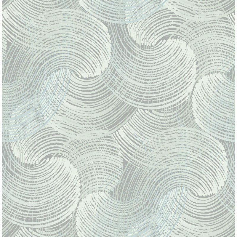 Rouleau de papier peint tourbillonnant L 33 pi x l 20,5 po Karson, Bleu sarcelle