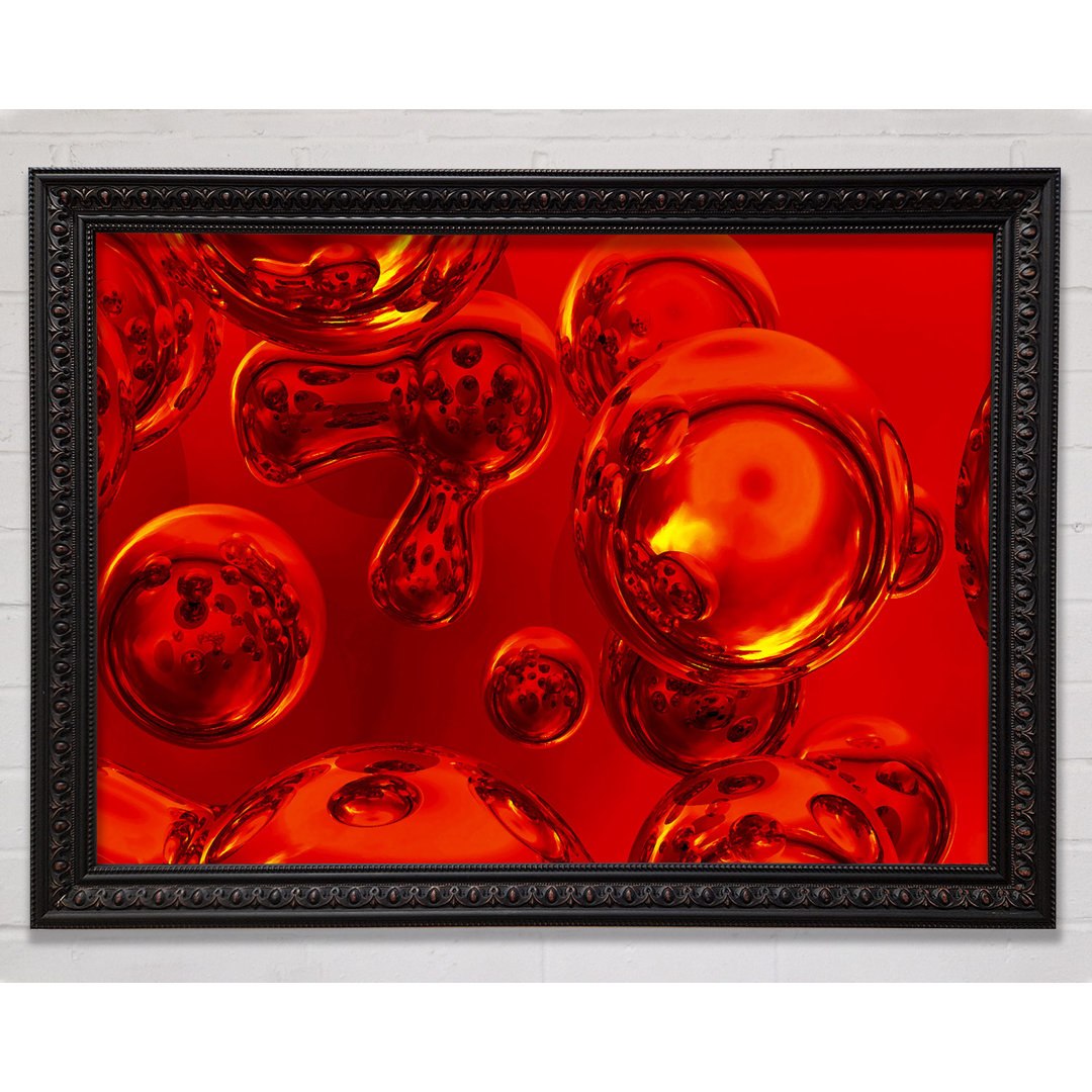 Liquid Fire Bubbles Gerahmter Druck Wandkunst