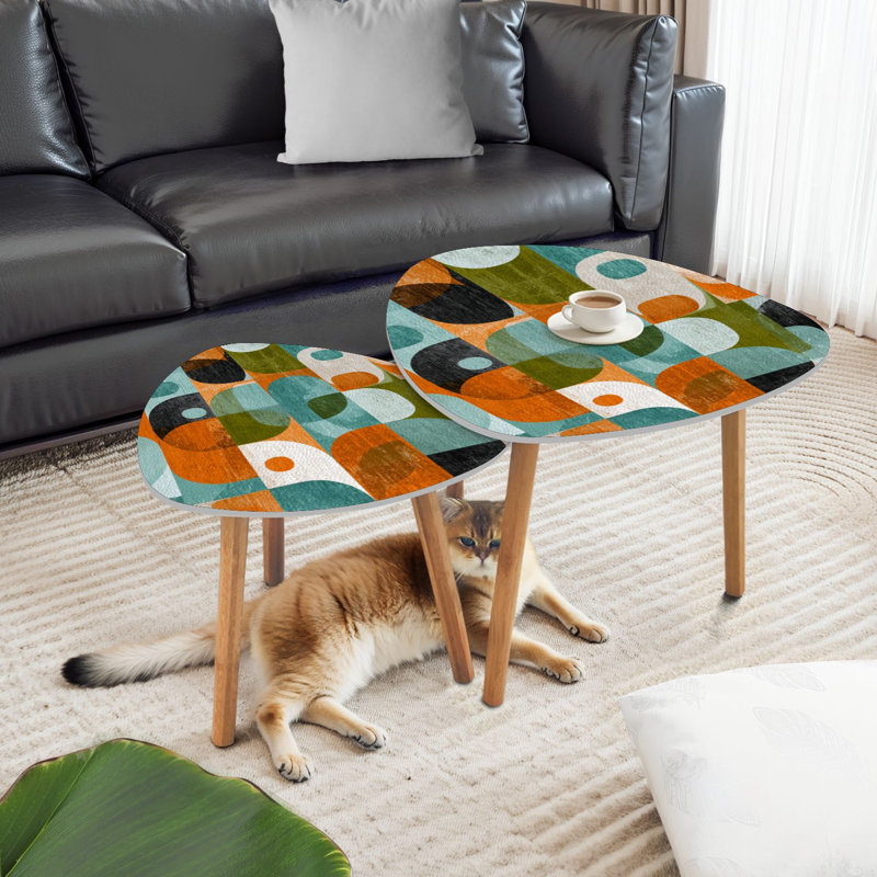 Ensemble de 2 tables basses gigognes Triangle