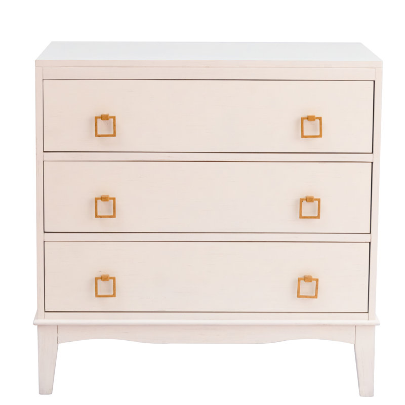 Jackson 3-Drawers Cabinet In Antique White, Antique White