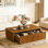 Table basse rectangulaire de 47 po avec rangement Mid-Century