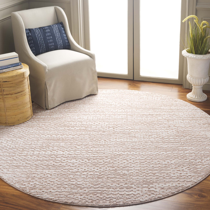 Jemie Performance Chevron Rug, Round 6'7"