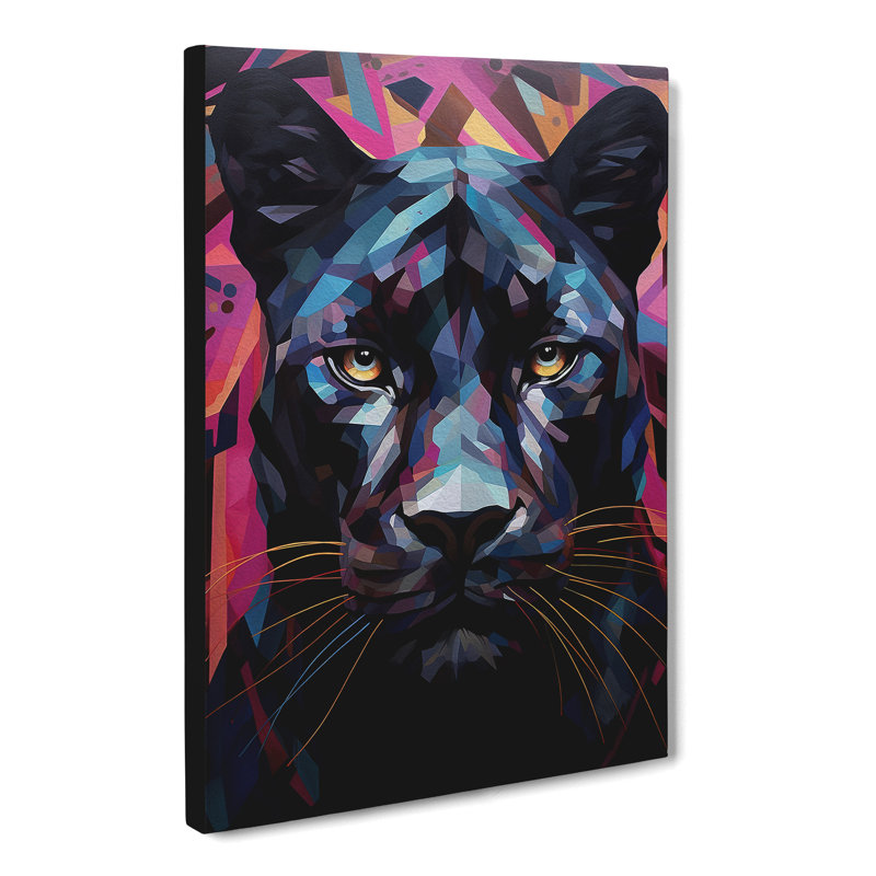 Panther Geometric - Wrapped Canvas, 76cm H x 50cm W x 3cm D
