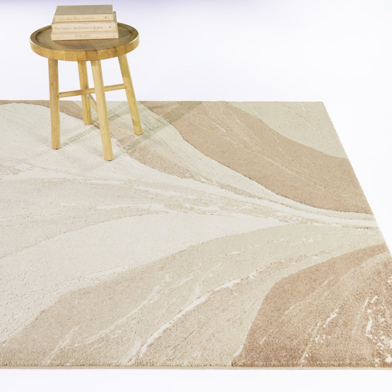 Tapis floral abstrait beige Alamanda, 5'3" x 7'