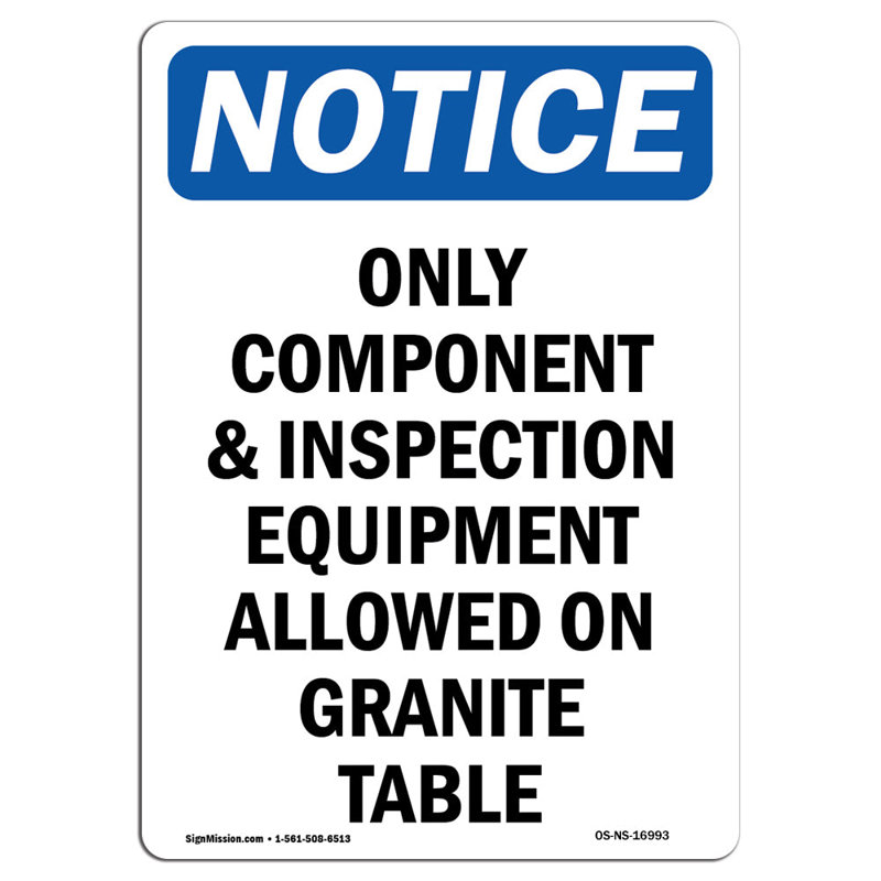 Only Component and Inspection Equipment Sign