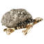 Figurine de tortue en métal avec coquille texturée pour bureau à domicile