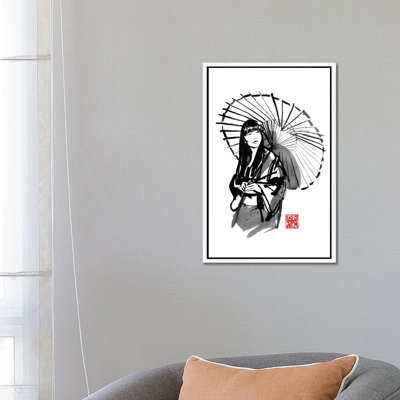 Umbrella's Geisha by Péchane - Painting on Canvas
