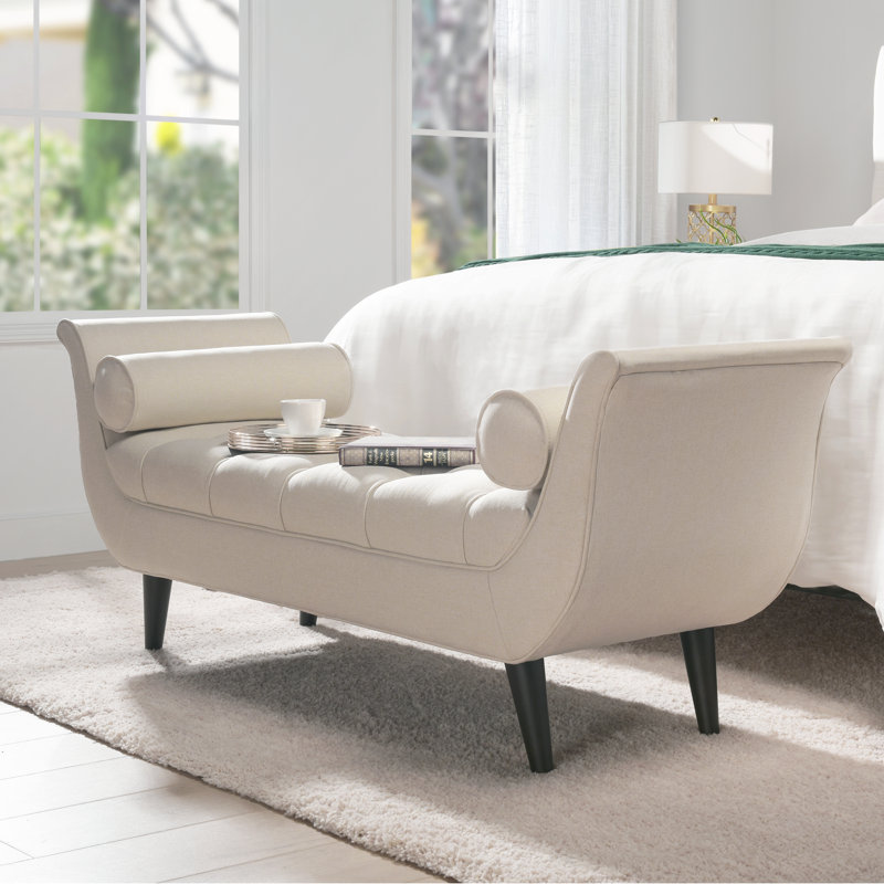 Banc Lucien, Ciel beige neutre, Noir