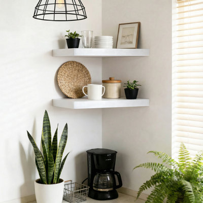 2 Pieces Floating Shelves, Wall Shelf Display Shelves for Living Room/Bedroom/Bathroom/Kitchen