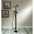 WOODBRIDGE Contemporary Single Handle Floor Mount Freestanding Tub Filler Faucet With Integrated LED Color-Changing Spray Head-118612133