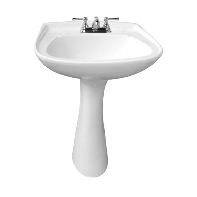 Barclay Hartford 17.75 " 34.13 " Tall Vitreous China Oval Bathroom Sink and Overflow Hole