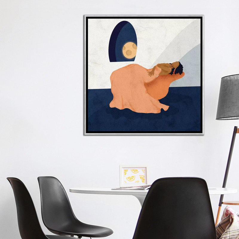 Imprimé, H 37 po x l 37 po x P 1,5 po, Toile avec cadre argenté, Pas de tapis