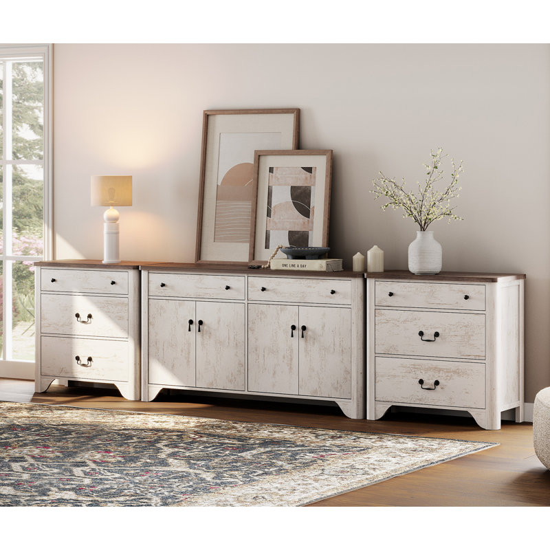 Haikey 122" Wide 8 Drawer Sideboard, White
