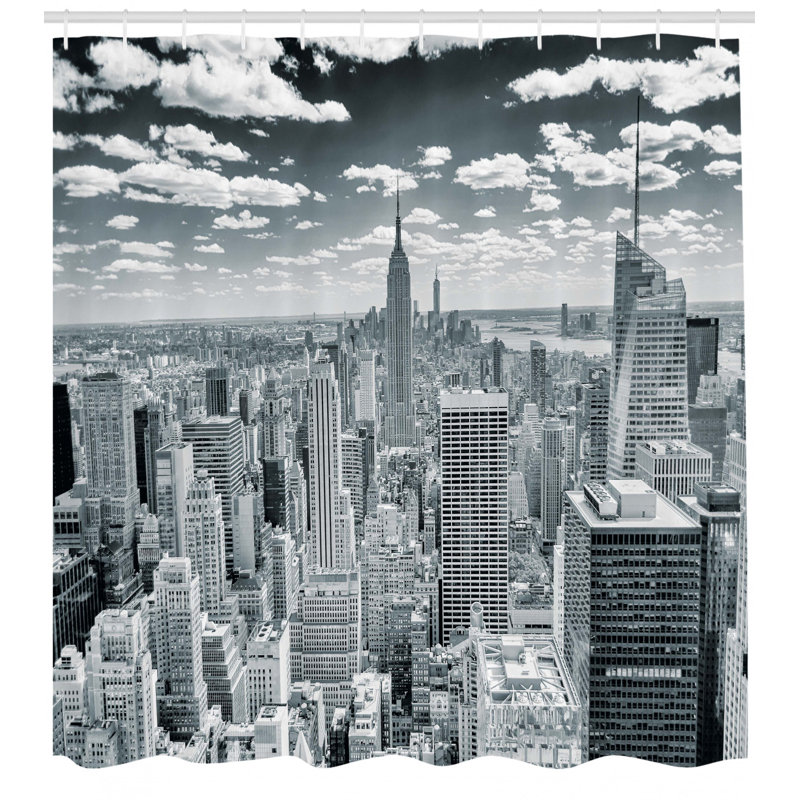  Rideau de douche simple Manhattan, H 75 po x l 69 po