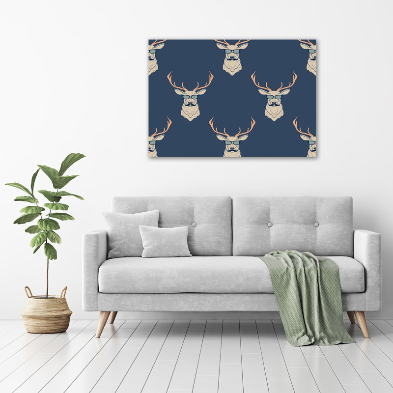 Hipster Deer - Wrapped Canvas Print
