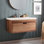 Base de meuble-lavabo mural simple 35,5 po Topanga en noyer