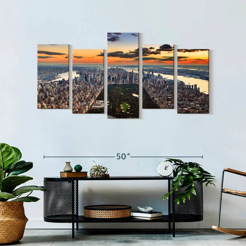 NY Central Park Aerial View, 27" H x 54" W