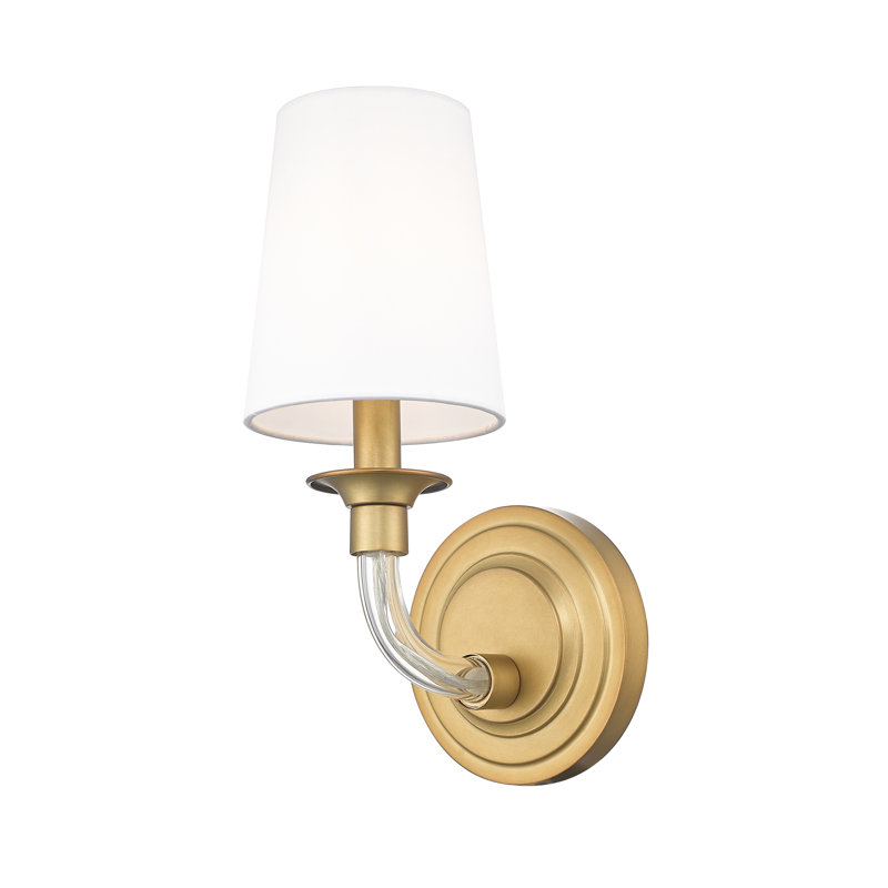 Ain 1 Light Wall Sconce in Rubbed Brass, Brass