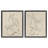 Earthtone Sitting Rabbits Sketch 2 PC Framed Floater Canvas Set by June Erica Vess-335758445-335758432